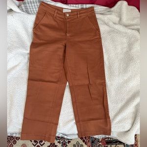 Everlane Wide Leg Burnt Orange Crop size 12